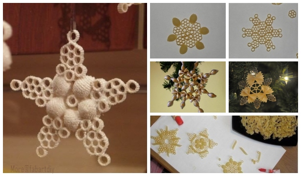 DIY Pasta Snowflake Ornament for Christmas - Easy Tutorial