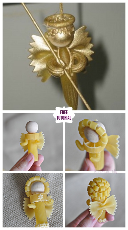 DIY Pasta Angel Ornament for Christmas - Easy Tutorial