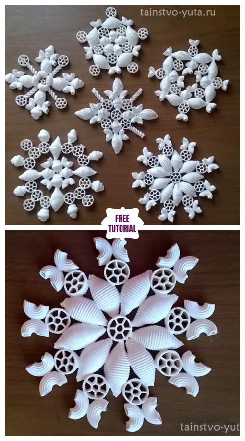 DIY Pasta Snowflake Ornament for Christmas - Easy Tutorial