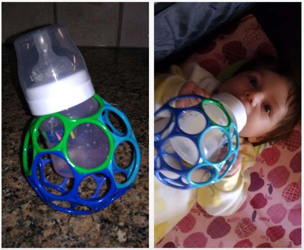 20+ Genius Parenting Hacks That Make Parenting So Much Easier-DIY bottle holder for baby to hold themselves