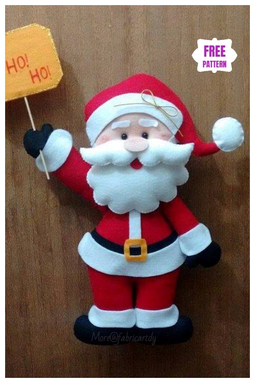 Christmas Craft: DIY Felt Santa Clause Sewing Free Pattern