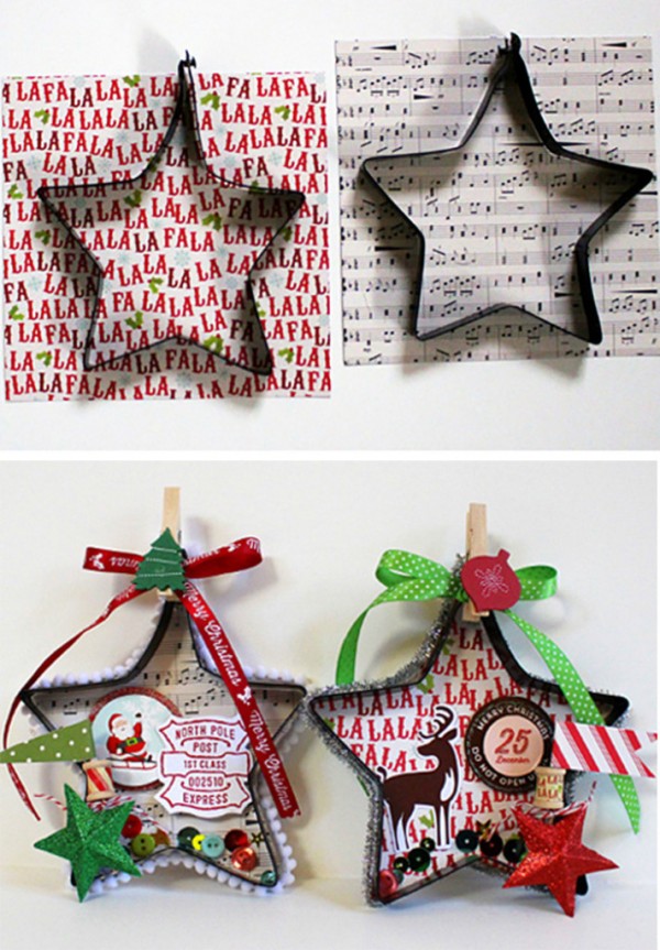 Creative Christmas Ornaments DIY from Cookie Cutters