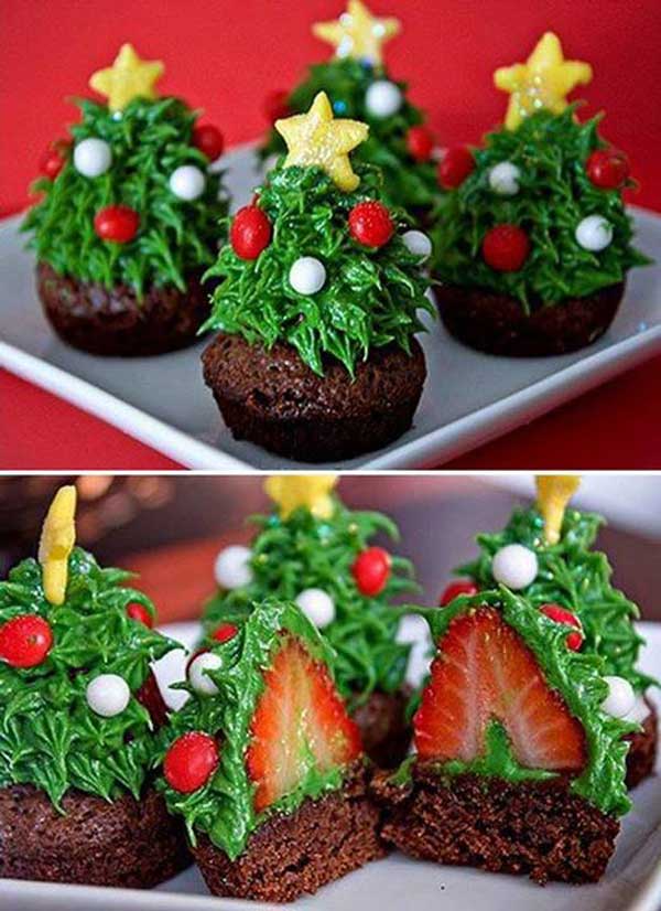 20+ Super Cute Christmas Treats DIY Ideas For This Holiday -Christmas Tree Cupcake Tutorial