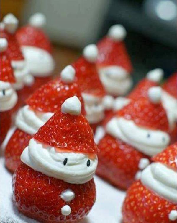 20+ Super Cute Christmas Treats DIY Ideas For This Holiday - Santa Strawberries Tutorial