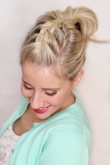 How to Make French Braid Hairstyle Tutorial-French Braid pompadour