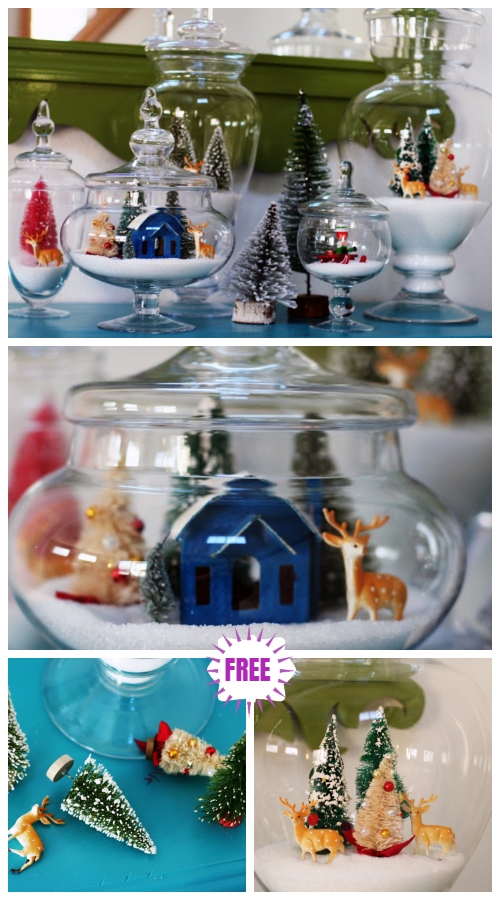 Christmas Craft: Sparkly Snow Christmas Tree Jar Centerpiece DIY Tutorial