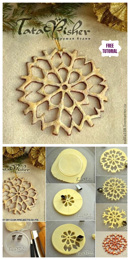 DIY Salt Dough Snowflake Ornament for Christmas - Easy Tutorial