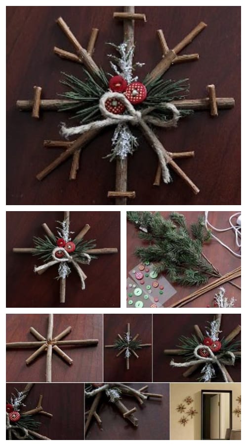 DIY Rustic Twig Snowflake Ornament Tutorial