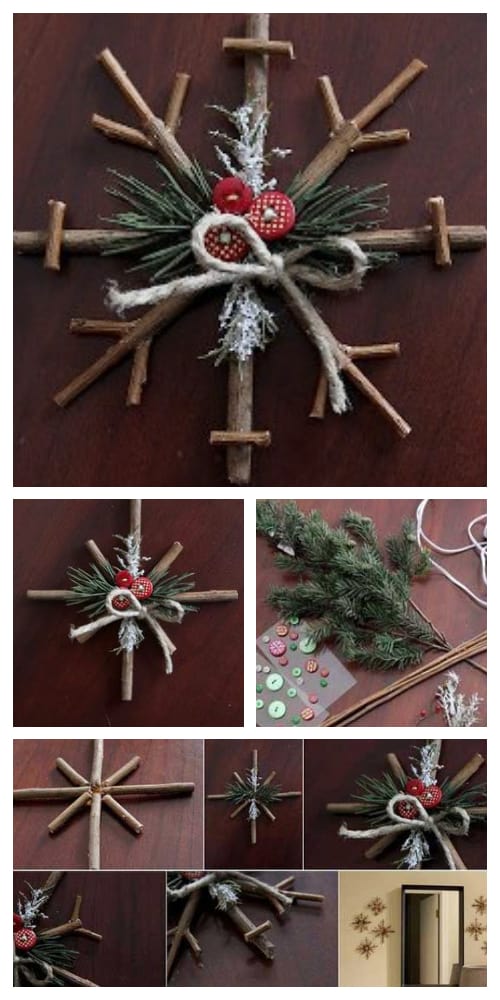 DIY Rustic Twig Snowflake Ornament Tutorial