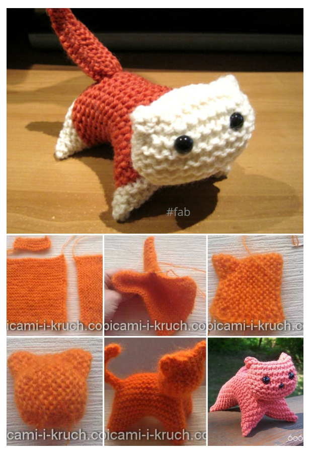 Easy Flat Knitted Cat Free Knitting Patterns