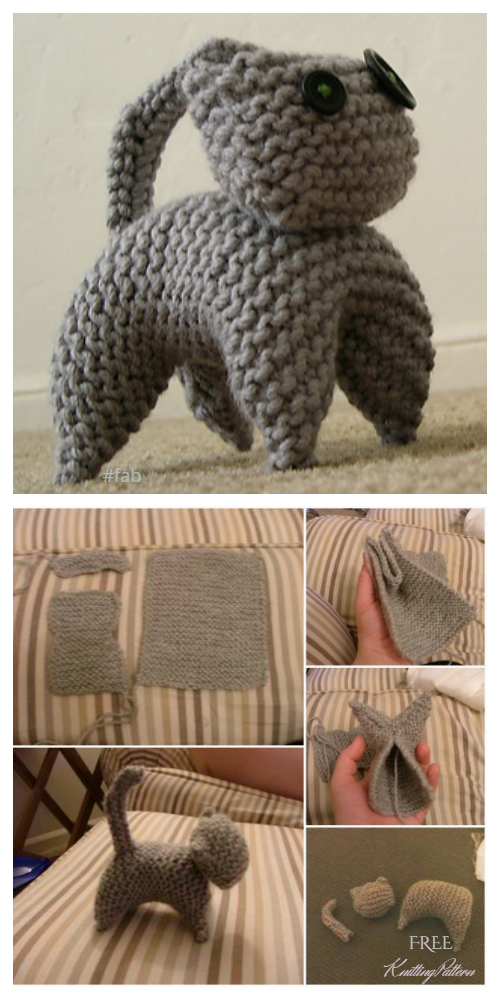 Easy Flat Knitted Cat Free Knitting Patterns