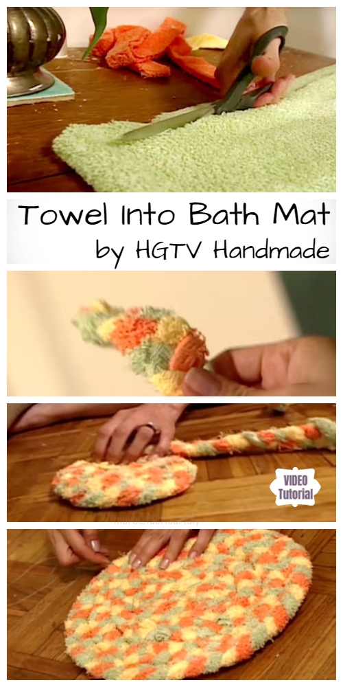 DIY Recycled Bath Towel Rug Tutorial (Video)