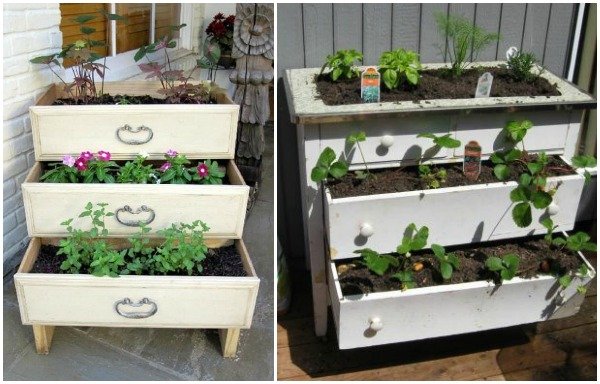 15 Creative Ways to Recycle Your Old Dresser Drawers-Entire Dresser Garden Box