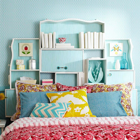 15 Creative Ways to Recycle Your Old Dresser Drawers-Drawer Headboard