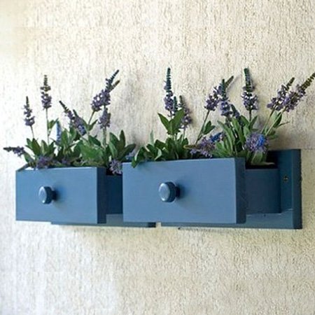 15 Creative Ways to Recycle Your Old Dresser Drawers-Wall Mounted Drawer Planter