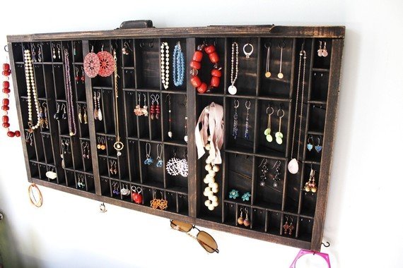 15 Creative Ways to Recycle Your Old Dresser Drawers-drawer Jewelry Organizer