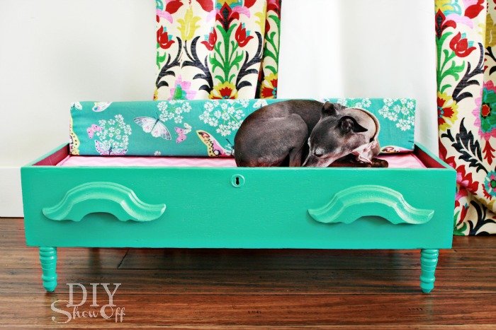 15 Creative Ways to Recycle Your Old Dresser Drawers-Drawer Dog Bed