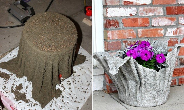 Recycled Towel Plant Pots : diy plant pot