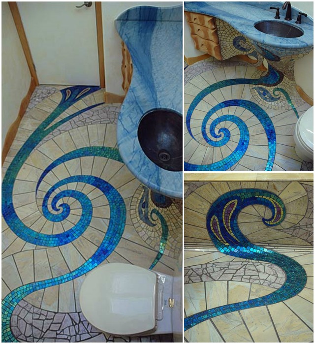 diy spiral mosaic tile