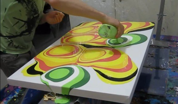 Fun Pour Fluid Painting Canvas Wall Art (Video)