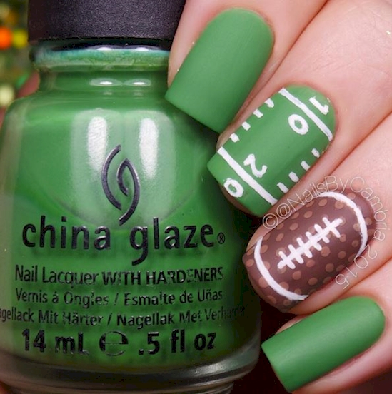 Super Bowl Nail Art Design