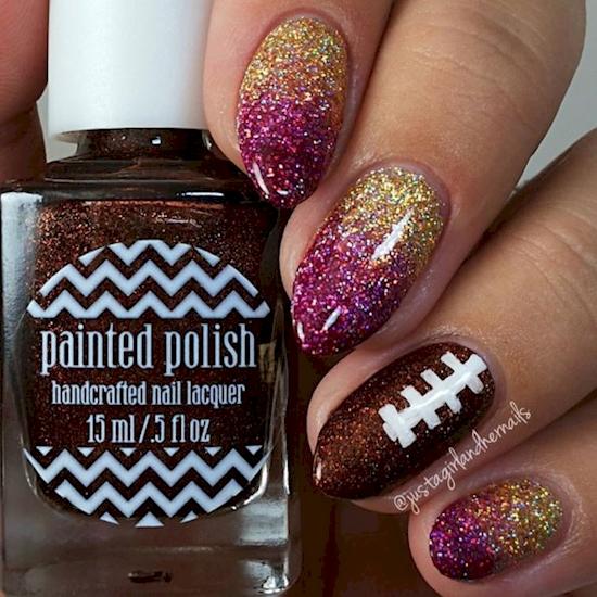 Super Bowl Nail Art Design