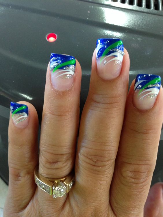 Super Bowl Nail Art Design