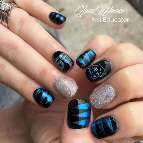 Super Bowl Nail Art Design