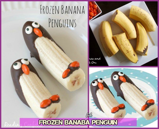 15 Fun Fruit Serving Ideas for Kids Party-DIY Frozen Banana Penguin Snack Tutorial