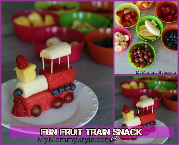 15 Fun Fruit Serving Ideas for Kids Party-DIY Fruit Train Snack