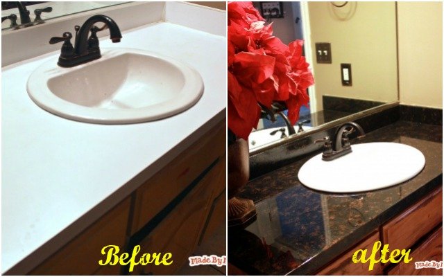 How to Faux Paint Laminate Countertop Into Granite Countertop