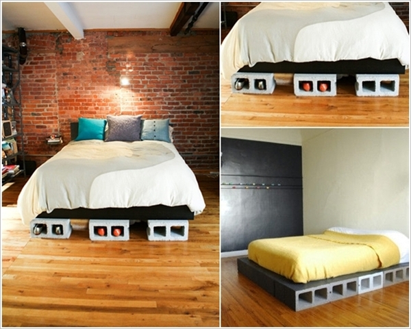 10 Amazing Cinder Block DIY Ideas and Projects-concrete cinder block bed