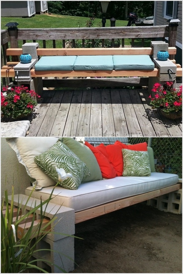 10 Amazing Cinder Block DIY Ideas and Projects-concrete cinder block bench