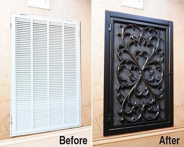 10 Low Budget DIY Home Decoration Projects-Cover up an unsightly air vent with a rubber doormat.