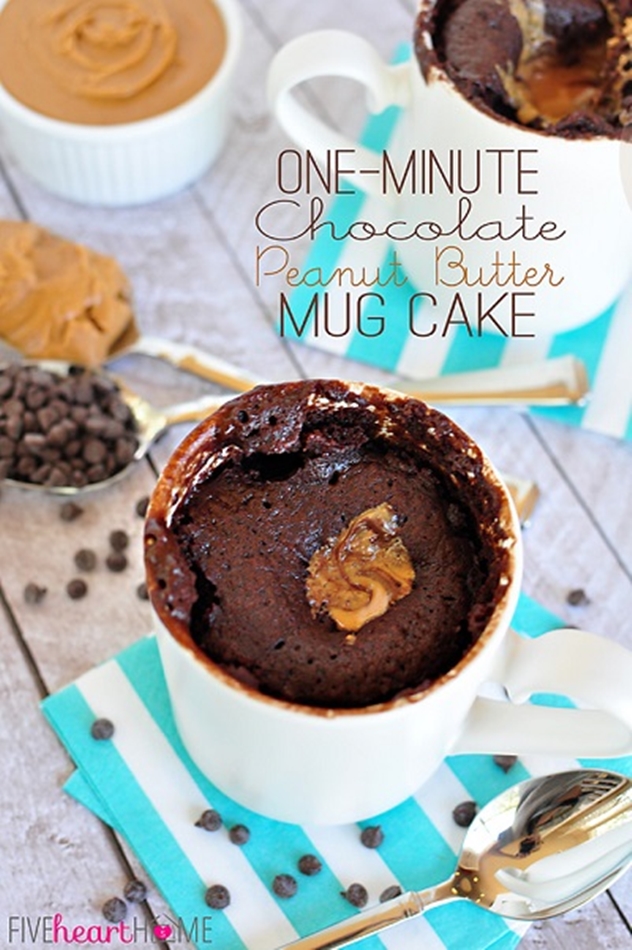 20 DIY Mug Cakes Recipes to Start Your Day- Chocolate Peanut Butter Mug Cake