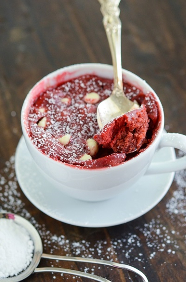 20 DIY Mug Cakes Recipes to Start Your Day-Red Velvet Mug 