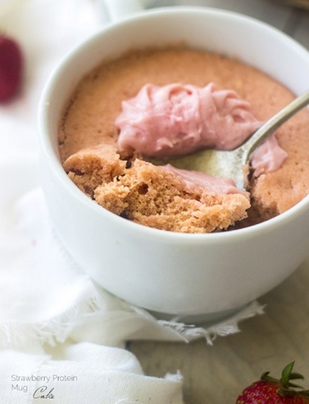 20 DIY Mug Cakes Recipes to Start Your Day-Strawberry Mug Cake Recipe