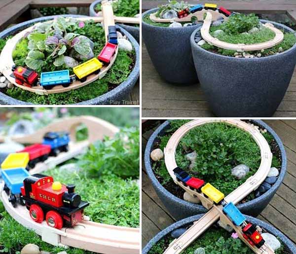 DIY Wooden Train Garden Railway-DIY Outdoor Race Car Track Tutorials