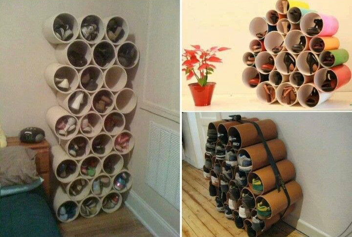 DIY pvc pipe shoe organizer