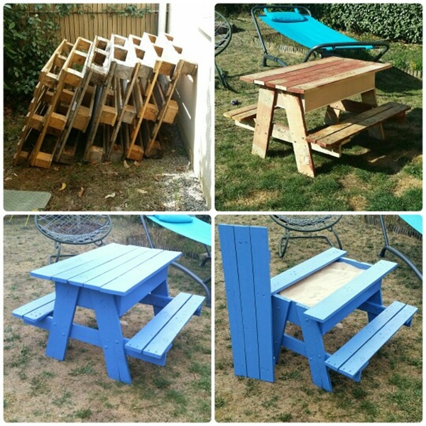 DIY Pallet Sandbox Picnic Table