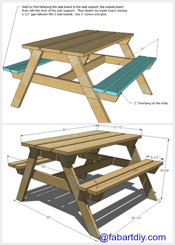 DIY Wood Picnic Table Plan