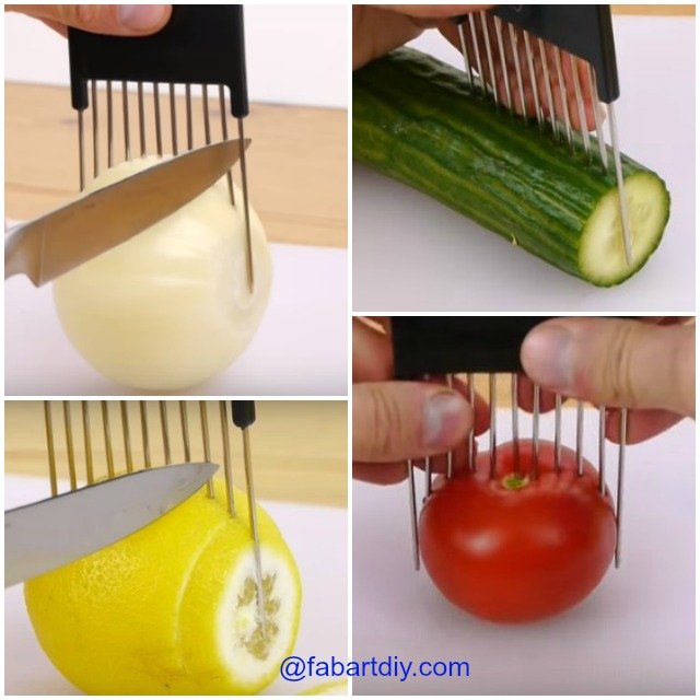 Kitchen Hack Cutting with Hair Pick