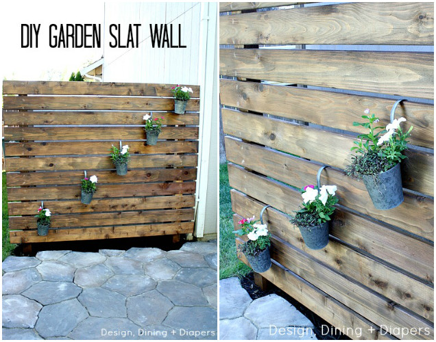 10 DIY Patio Privacy Screen Projects Free Plan-DIY Garden Slat Wall