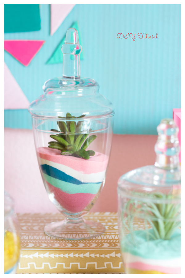 Succulent Sand Art Terrariums DIY Tutorials