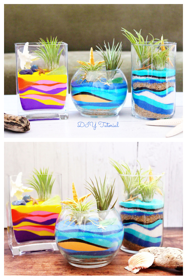 Clean Colorful Sand Art Terrarium DIY Tutorials