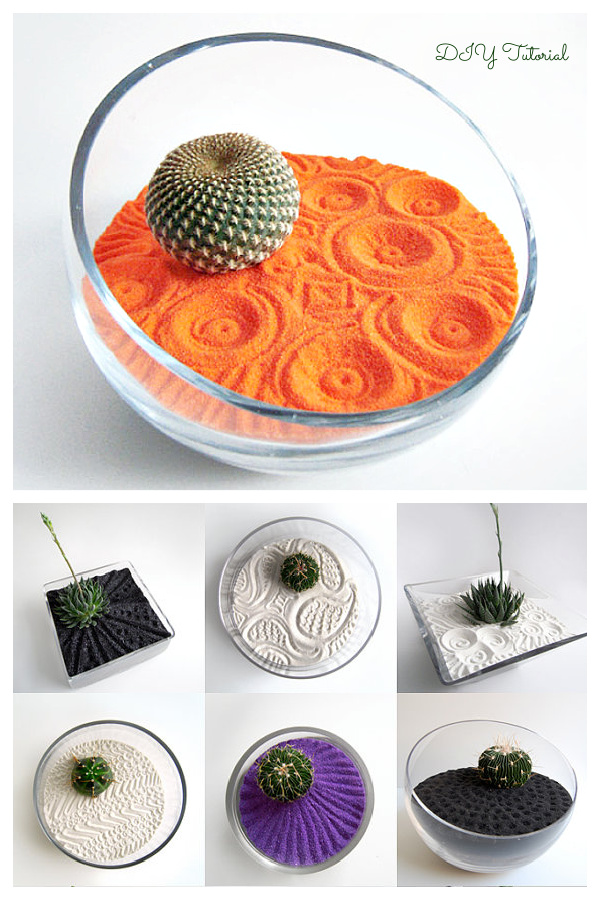 DIY Colorful Sand Zen Gardens Terrarium Tutorials