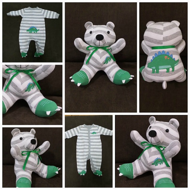 DIY Baby Clothes Teddy Bear Keepsake Stuffed Toy Tutorial