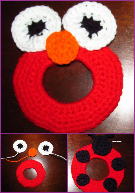 DIY Crochet Camera buddy Free Pattern Round Up - crochet ELMO lens buddy