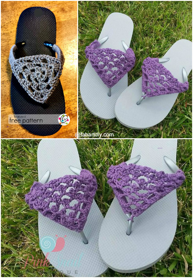 DIY Crochet Flip Flop Cover Free Pattern