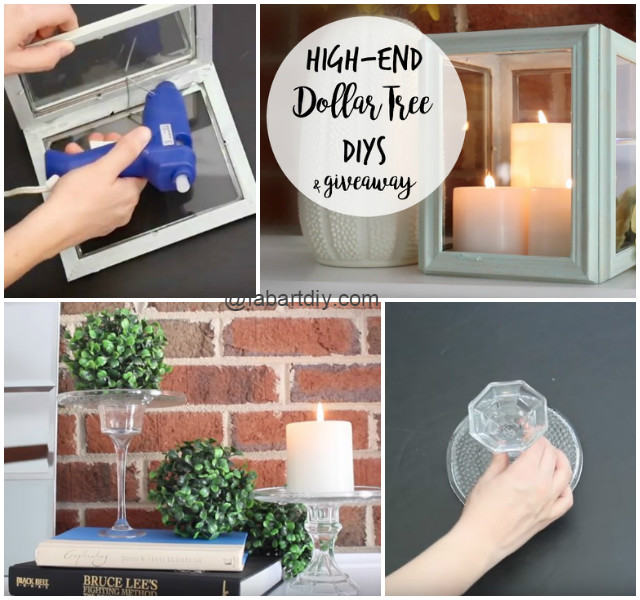 Dollar Tree Hack DIY Picture Frame Lantern Pedestal Video 